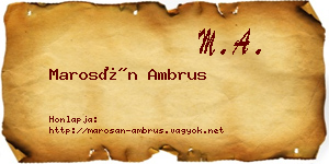 Marosán Ambrus névjegykártya